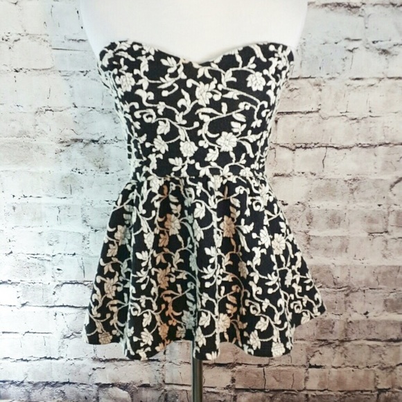 Urban Outfitters Tops - PINS and NEEDLES Strapless Peplum Cut Out Back